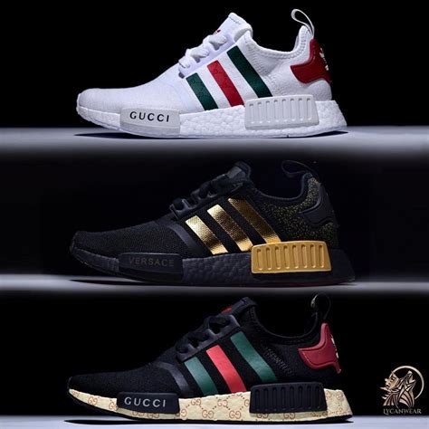 adidas nmd white gucci|adidas nmd white with gold.